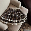 Korean Chic Y2K Sweet Girl's White Princess Mini Skirt Ballet-style Tiered Skirt Elastic High Waist Cake Skirt Shorts All-match