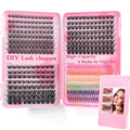 New 400pcs Set Cluster Eyelash Extensions Mix Length with Tweezers DIY Eyelashes Makeup Tool Colorful Lash Book Personal Use