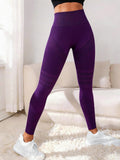 Women Seamless Yoga Leggings,High Waist Textured Striped Workout Pants,Elastic Tummy Control Butt Lifting Sport Tights,Fitness R