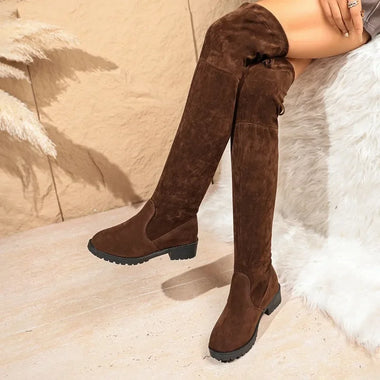 2026 New Winter-Spring Knee-Length Elastic Heel Booty Women's High-Tops Boots