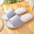 House Flax Slippers Women Floral Autumn Cute Home Indoor Non Slip Funny Sandals Cartoon Kawaii Linen Cat Shoes Flat  Striped
