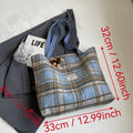 Large-capacity ladies' single-shoulder bag, autumn and winter checkered single-shoulder bag, fashionable and versatile tote bag