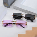 Fashion Rimless Sunglasses Men Women Populare Frameless Sun Glasses Male Female Classic Small Square Summer Traveling Shades