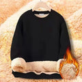 Sweatshirt Men's New Winter Warm Fleece Lined T Shirt Thick Crew Neck Solid Basic Pullover Sweatshirt Thermal Comf Underwear Tops Clothing
