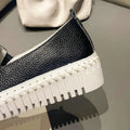 Loafers Genuine Leather Tassel White Shoes Women Round Toe Low-top Single Shoes Platform Casual Sewing Slip-On Lazy Loafers