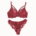 Women's Lingerie & Underwear， Eyelash Sxy Fancy Lace Strapping Underwire Bra &  Brazilian Panties ， Sexy Style
