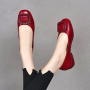 Soft Leather Cow Tendon Soft Sole Spring Autumn Women's Leather Shoes Festive Women's Summer Wedding Banquet Mother's Shoes