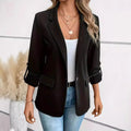Blazer Women 2026 Casual Autumn Winter Fashion Solid-Color Versatile Pocket Long-Sleeved Suit Women Clothing