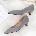 Women Shoes Kitten Heels Maogu Low Heel Pumps Lady Pointed Toe Kitten Heels Female Green Flock Plus Size 43 44 45 46 Red Shoes 2023 Women 5cm High Heels