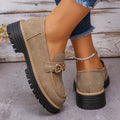 Spring/Autumn Round Head Thick Bottom Anti Slip Casual Work Shoes Fashion New Style Comfortable Large Single Shoes for Women