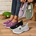 Women's Casual Shoes Women's Shoes, Casual Sports Shoes, Solid Color Breathable Sports Soft-Soled lightweight Walking Shoes, Low-Top Knitted Casual S