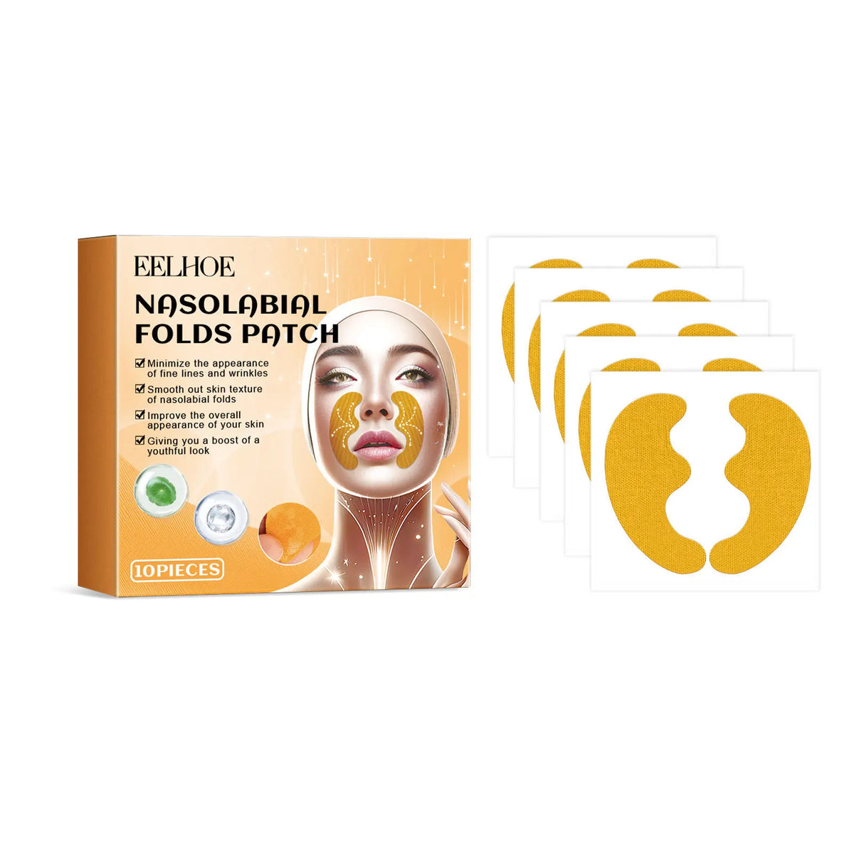 EELHOE Nasolabial Folds Patch Fine Lines Removal Smooth Skin Lifting Moisturizing Face Firming Facial Mask Anti Wrinkle Patches