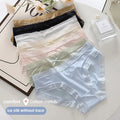 4Pcs Women Ice Silk Lace Seamless Low Rise Panties Solid Color Quick Drying Underpants Cute Bowknot Briefs Female Sexy Lingerie