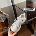 Women Chunky Sneakers Hiking Grey Navy Chunky Hiking Sneakers For Women Breathable Mesh And Synthetic Upper Lace Up Design Round Toe Non Slip Thick Sole Casu