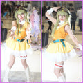 Vocaloid Megpoid GUMI Default Cosplay Costume Wig Shoes Full Set Orange Yellow Outfit For Halloween Carnival Party Comic Con