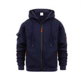 Hoodie Sweatshirt Men's Full Zip Hoodie Fleece Sweatshirt Jacket Multi Pocket Loose Casual Outdoor Long Sleeve Hooded Coat Warm Tracksuit Top