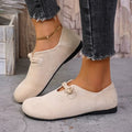 Retro Flat Shoes New Design Shallow Loafers Women's Casual and Comfortable Solid Color Women's Shoes