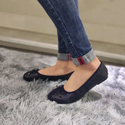 Shallow Mouth PU Ballet Shoes Thread Lightweight Ballet Flats Women Bowknot Foldable Chicken Rolls Dance Shoes Ballet Dance