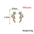 Shiny Star Women's Stud Earrings Exquisite White Zircon Versatile Female Earring Silver Color Metal Mini Crystal Party Gifts