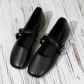 Classic Retro Mary Jane Flat Shoes Fashionable New Women'S Casual Shoes Square Toe Straight Buckle Shallow Mouth Work Shoes
