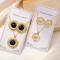 3/6/8/10Sets Fashion Stainless Steel Colorful Drip Oil Earring Necklace Set For Women Mix Style Trendy Heart Flower Jewelry Gift