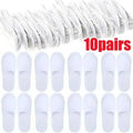 2/10pairs 2026 White Hotel Slipper Unisex Disposable Slippers for Home Guests Non-Slip Bathroom Spa Slippers Shoes for Men Women