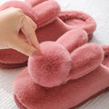 Cozy Bunny House Slippers Plush Flat Sole Rabbit Design for Women Cute Winter Indoor Shoes with Furry Comfort Set