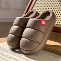 Winter Platform Plush Bread Slippers Women Unisex Waterproof Thicken Warm Home Slides Woman Non Slip Thick Sole Cotton Shoes