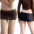 FREEAUCE Slim Fit Pencil Short Skirts Sheer Sexy Silk Bodycon Gothic Black High Waist Mini Skirt for Women Party Night Club Wear