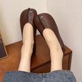 Soft Leather Casual Round-toe Flat Shoes for Ladies 2026 Spring New Style Simple and Comfortable for Daily Wear Leather Shoes