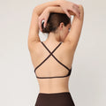 Ladies Cross Back Sports Bra U-Neck Creora Fabric High Stretch Yoga Bra for Pilates Running Training