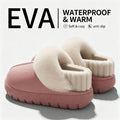 Waterproof Winter Warm House Slippers for Men Women Plush Fuzzy Lining Indoor Shoes Wear Resistant Sole Cozy Home Footwear