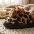 Leopard Color Indoor Fluffy Slippers For Women Winter House Shoes Warm Plush Cute Love Style Big Size Girls Home Cotton Slipper