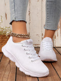 Women's Sports Shoes, Casual Running Shoes with Mesh Breathability, Comfortable Cushioned Soles, Solid Colors for Versatile Dail
