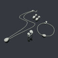 2025 Light Luxury Niche Waterdrop Dew Bead Jewelry Set, Twisted Chain Necklace Earrings Bracelet Ring, High-end Design Accessory