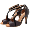 Latin Dance Shoes Women's Salsa Tango Ballroom Party High Heeled Women's Shoes Black Summer Sandals Dance Sneakers