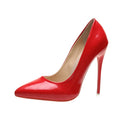 Women's High Heels Fashion Large Size 45 Pointed Toe Stiletto High Heels 12cm Women's Shoes Banquet Bar Wedding Shoes Red  Pink
