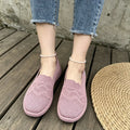 Women Knit Slip On Shoes Breathable Mesh Flat Loafers Lightweight Comfort Soft Sole Walking Casual Shoes For Elderly Ladies