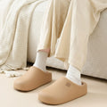 Eva Waterproof Cotton Slippers Women Winter Comfortable Fleece Lining Warm House Shoes Couple Thick Soled Non Slip Plush Slides