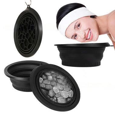 1 Pcs Large Foldable Silicone Bowl For Face Ice Bath And Home Skincare Routine Portable Face Dipping Bowl For Women And Girls