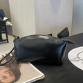 Large Capacity Vegetable Tanned Leather Handbag Simple Design Lightweight Shell Clutch Bag Light Luxury Mobile Phone Bag