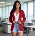 Women Suit Coat Elegant Lapel Suit Coat for Women Slim Fit Single Button Jacket for Business Wear Versatile Solid Color Soft