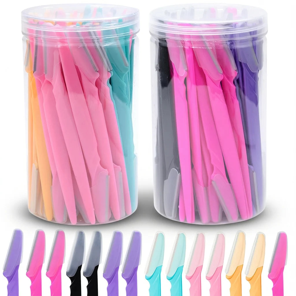 Eyebrow Razor for Women 10/30/40Pcs Eyebrow Razor Facial Razor for Women Multipurpose Exfoliating Dermaplaning Tools with Precision Cover Safety Beauty