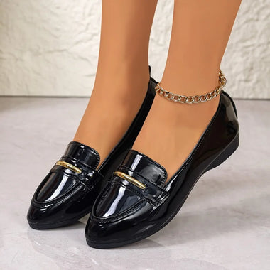 Women's fashionable loafers slip-on shallow flats four-season women's shoes comfortable soft casual British style