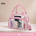 Clear Makeup Bag Transparent PVC Small Crossbody Bag Detachable Shoulder Strap Zipper Organizer for Stadium Concert Travel Women