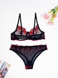 Women Halloween Print Lingerie Set, Pumpkin Bat Witch Pattern Tank Bra And Panty Soft Underwear Set
