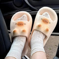 Korean Thick Bottom Cat Slippers Soft Sole Solid Color Thick Platform Slippers EVA Non Slip House Shoes for Couples and Women