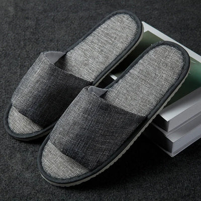 1Pair Travel Spa Hotel Non Slip Slippers Men Women Cotton Linen Flip Flop Full Half Inclusive Guest Slipper Shoes For Indoor Use