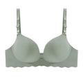 Women's Simple Solid Color Wave-Edge Bra Seamless Steel-Free Gathering Bra Sexy Comfortable Adjustable Shoulder Straps Lingerie
