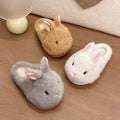 Plush Slippers Women Home Rabbit Winter Mules Platform Shoes Girls Fluffy Animal Cartoon Bunny Indoor Fuzzy Fur Slides Non-Slip